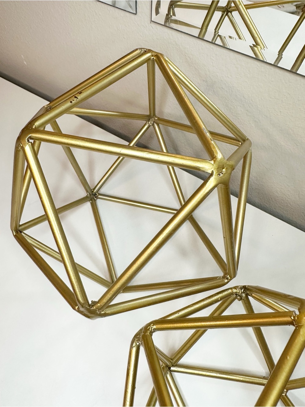Gold Decorative Metal Geometric Sphere Accent - Gold - Picture 5 of 7